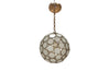 20th Century Moroccan round segmented pressed glass hanging light.