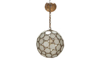 20th Century Moroccan round segmented pressed glass hanging light.