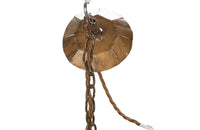 20th Century Moroccan round segmented pressed glass hanging light.