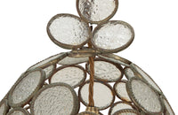20th Century Moroccan round segmented pressed glass hanging light.