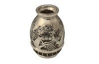 Beautiful vase with silver overlay by the renown French glass makers Saint Graal.