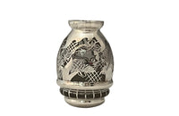 Beautiful vase with silver overlay by the renown French glass makers Saint Graal.