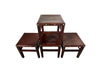 Set of four Antique stools with lovely original cowhide and large studding - Antique Furniture