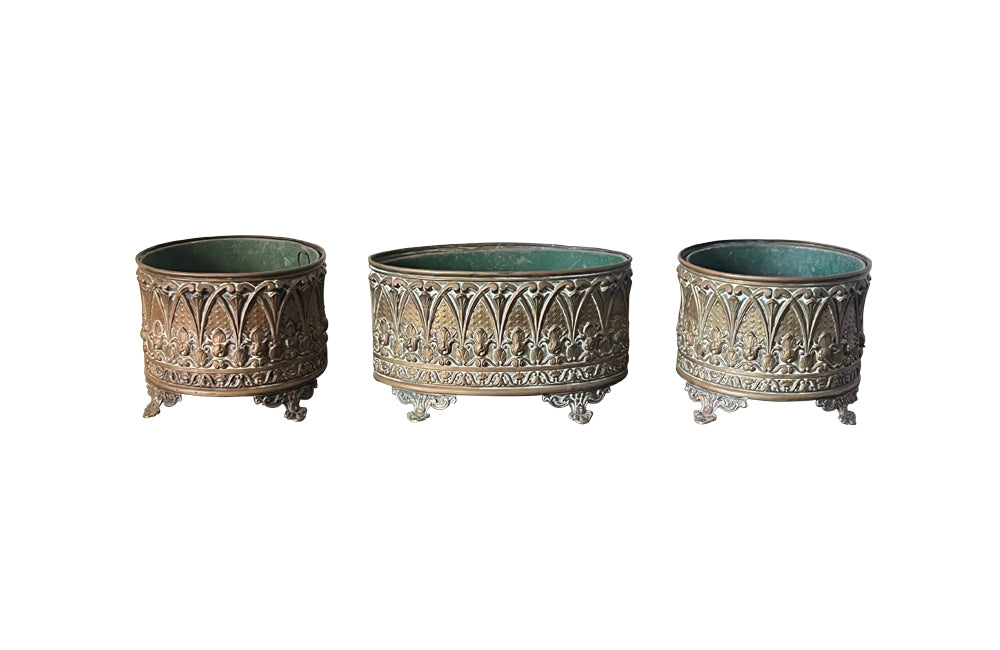 19th Century Neo-Gothic Revival Cache Pots - French Garden Antiques ...