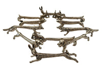 Charming set of twelve 20th Century French knife rests in the form of animals.