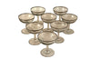 Elegant set of eight French hand blown champagne cups with silver rims circa 1920