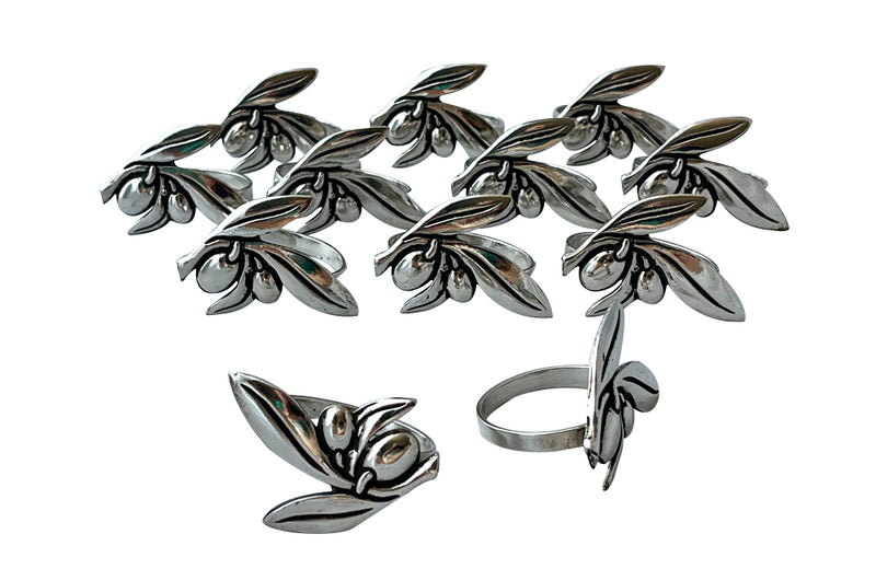 Decorative set of twelve 20th Century French silver plate napkin rings.