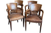 Antique armchairs Art Deco walnut bridge style in the manner of Ruhlmann French - French antique furniture