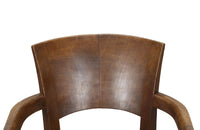 Antique armchairs Art Deco walnut bridge style in the manner of Ruhlmann French - French antique furniture