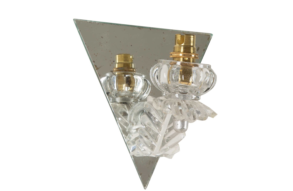 SET OF FOUR SMALL MID CENTURY ITALIAN MIRRORED WALL LIGHTS