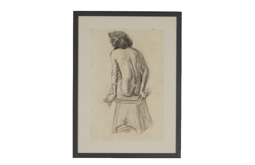 Set of three framed Mid-Century French nude studies