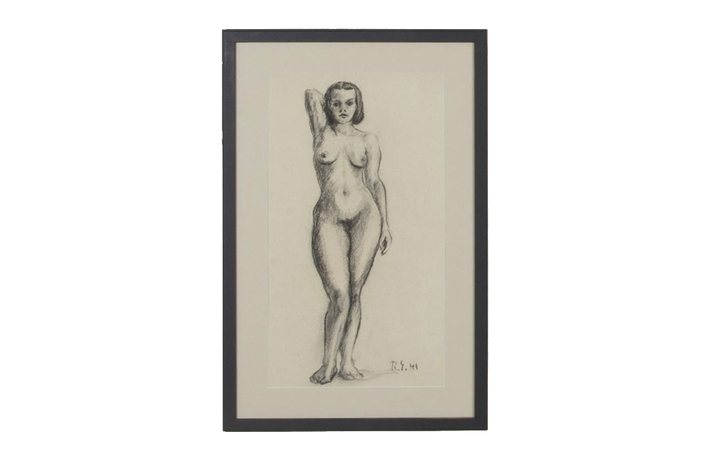 Set of three framed Mid-Century French nude studies