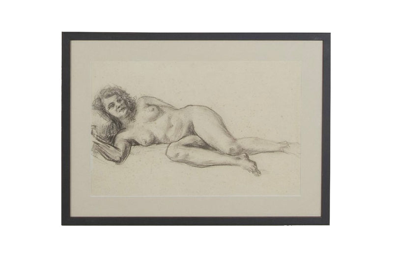 Set of three framed Mid-Century French nude studies