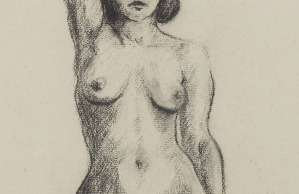 Set of three framed Mid-Century French nude studies