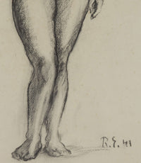 Set of three framed Mid-Century French nude studies