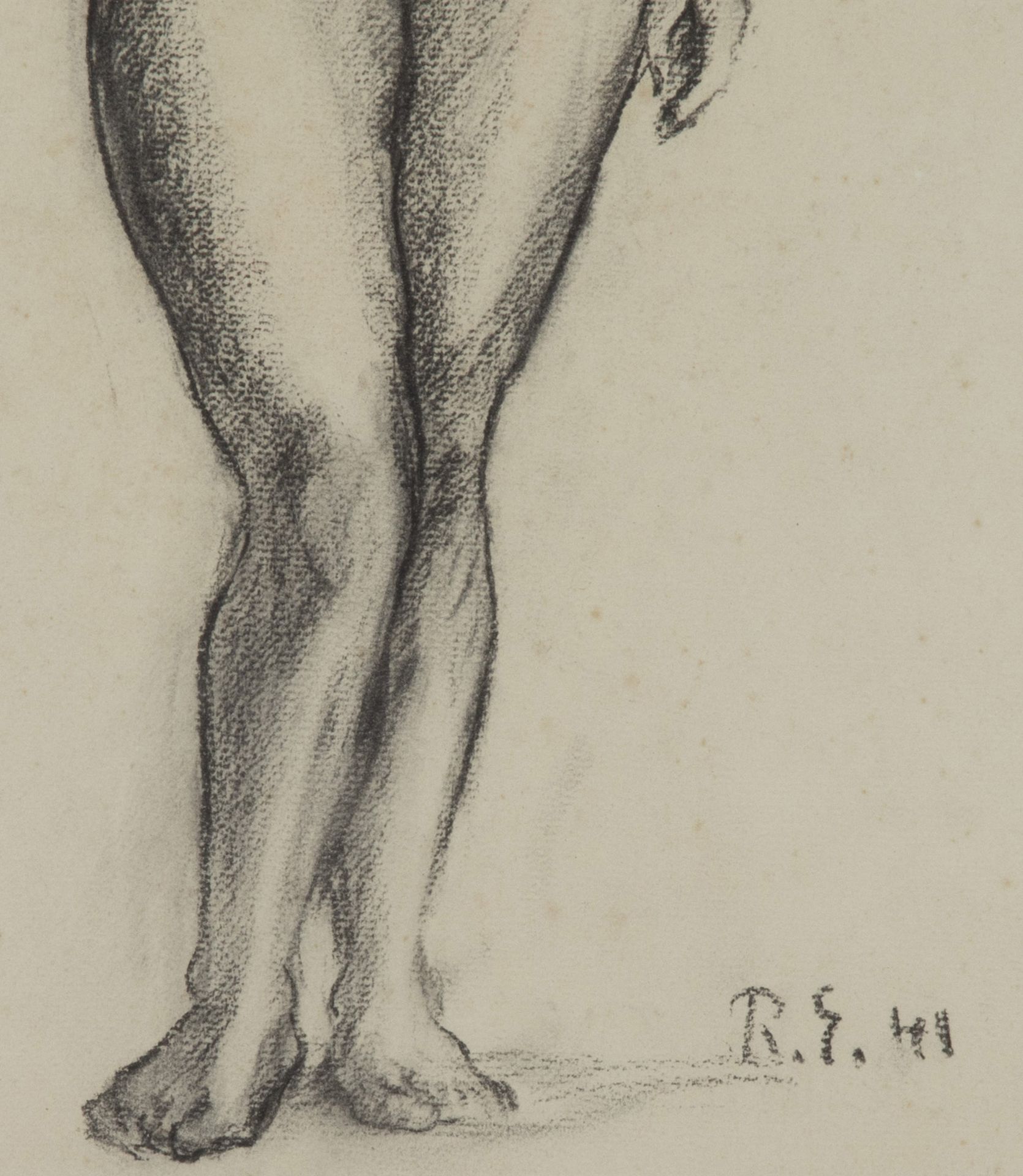 Set of three framed Mid-Century French nude studies