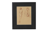 Set of three 20th Century French sanguine life nude studies
