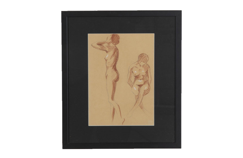 Set of three 20th Century French sanguine life nude studies