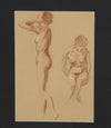 Set of three 20th Century French sanguine life nude studies