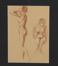 Set of three 20th Century French sanguine life nude studies