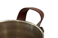 Champagne Bucket Mid-Century Silver Plate with Leather Handles