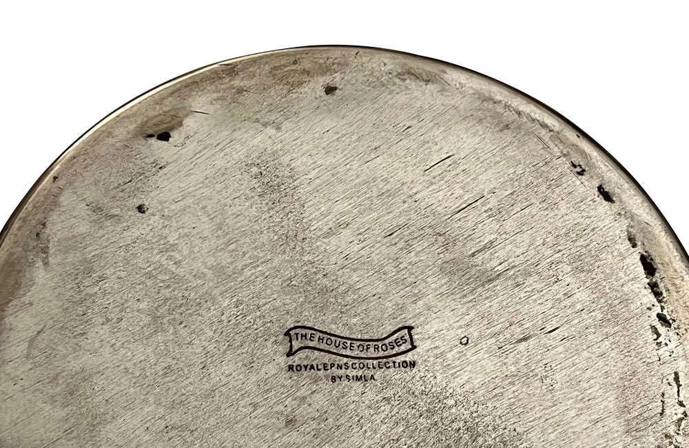 Champagne Bucket Mid-Century Silver Plate with Leather Handles