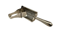 Elegant Mid-Century silver plate cheese clamp and grater set.