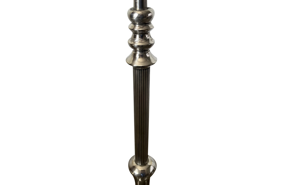 MID CENTURY FRENCH SILVERPLATE FLOOR LAMP