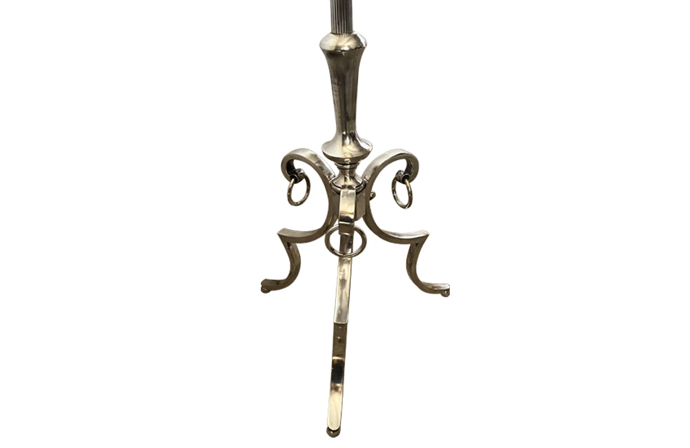 MID CENTURY FRENCH SILVERPLATE FLOOR LAMP