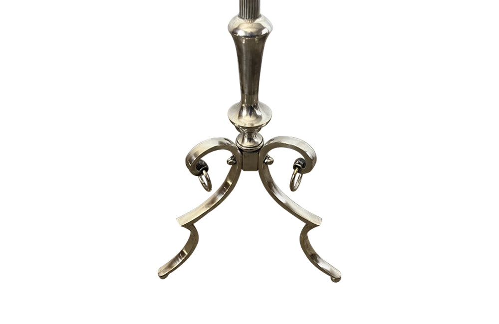 MID CENTURY FRENCH SILVERPLATE FLOOR LAMP