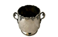 Antique wine cooler French silver plate wine cooler with grape vine ornamentation to the rim and handles - French Antiques