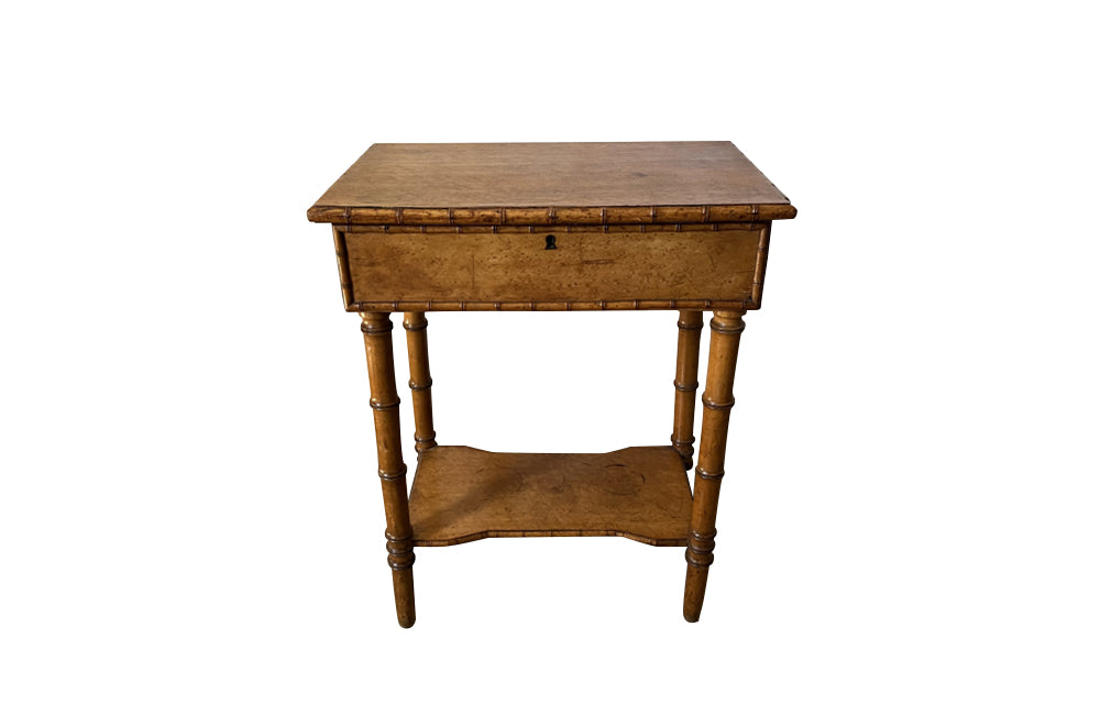 Charming early 20th Century French burr maple lidded table - Antique Furniture - Antique Tables - AD & PS Antiques