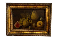 SMALL FRENCH STILL LIFE PAINTING WITH FRUIT