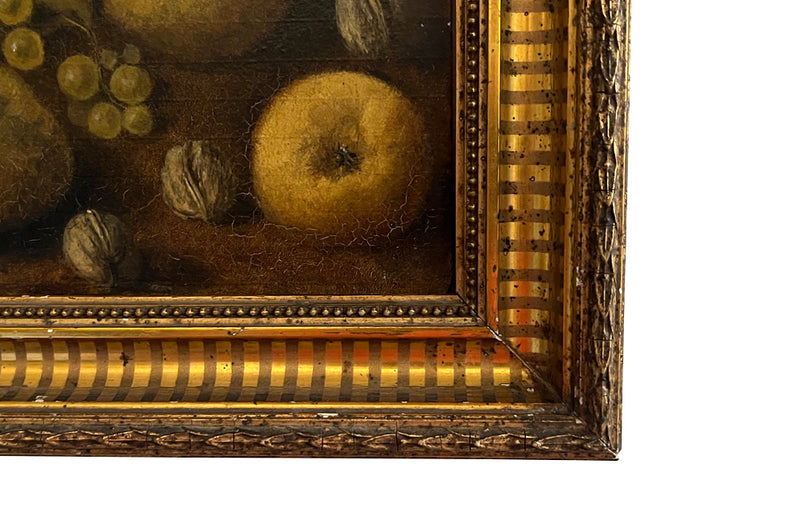 SMALL FRENCH STILL LIFE PAINTING WITH FRUIT