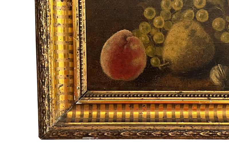 SMALL FRENCH STILL LIFE PAINTING WITH FRUIT