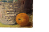 Charming small French 19th century, oil on canvas still life of a basket of oranges. Unsigned.