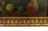 Small early 20th century French still life oil on board painting of pears, plums, cherries, grapes, peach and a quince.