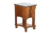 Small Empire syle side table with green marble top, upper drawer,  2 door cupboard and lower shelf by Rinck