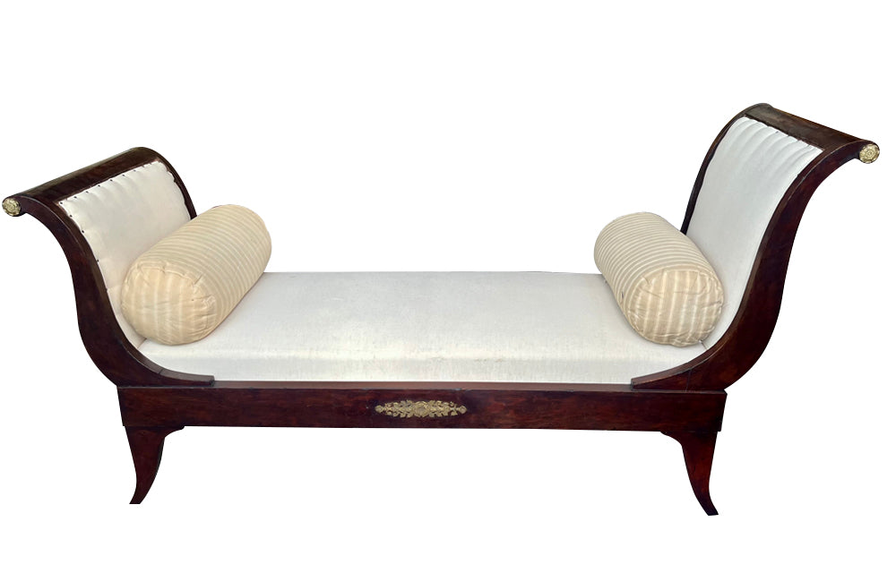 Antique day bed méridienne in mahogany French 19th Century Period empire - French antique furniture