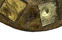 Petite metal mirror with glass inlays, atrributed to Irena Jaworska ( Line Vautrin School ) circa 1960