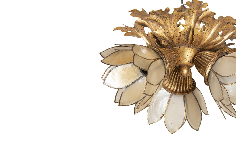Small Mid-Century Ceiling Light Attributed To Banci