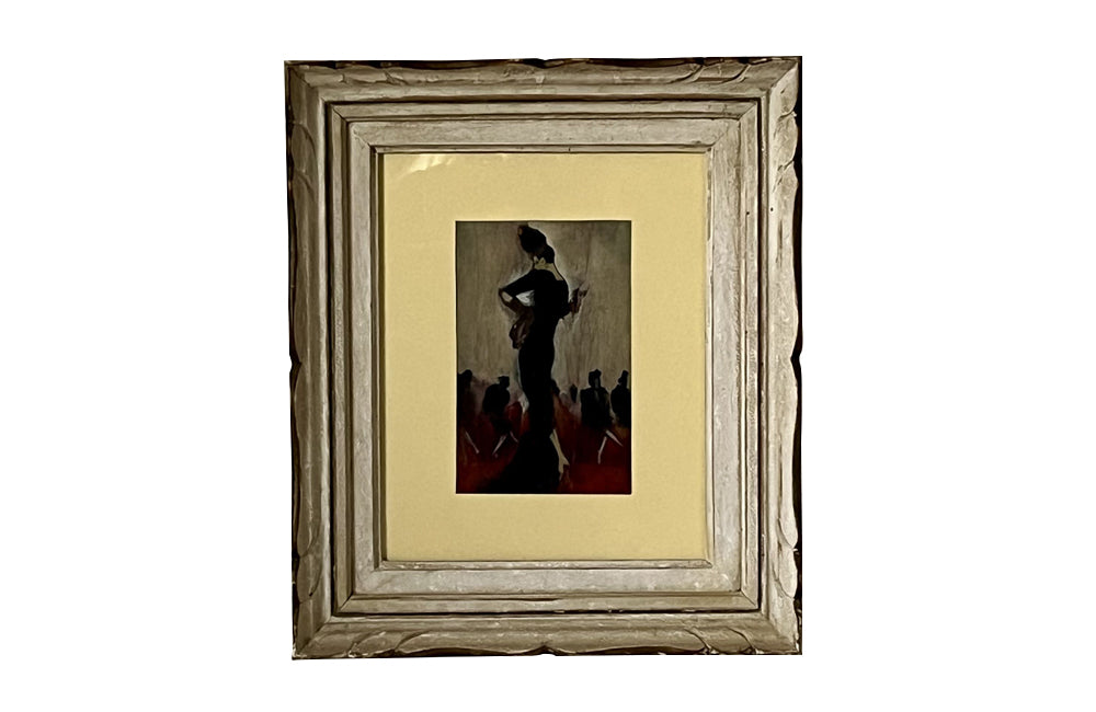 Mid-Century French Figurative Painting on Havana Cigar Box Lid
