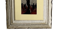 Mid-Century French Figurative Painting on Havana Cigar Box Lid