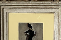 Mid-Century French Figurative Painting on Havana Cigar Box Lid