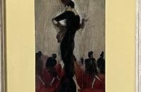 Mid-Century French Figurative Painting on Havana Cigar Box Lid