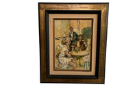 Framed painting of a cafe scene on the Champs Elyses, Paris by Pierre Grisot