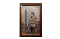 Small framed painting of a fashionable lady in Place Vendome, in Paris
Signed by the artist to the upper right and dated 1953