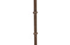 Mid 20th century Spanish gilt iron floor lamp with ring stem terminating on curved tripod base with arrow point feet.