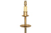 Mid century floor lamp gilt iron with ringed decorative stem on a tripod. Spanish. Mid century lighting