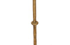 Mid century floor lamp gilt iron with ringed decorative stem on a tripod. Spanish. Mid century lighting